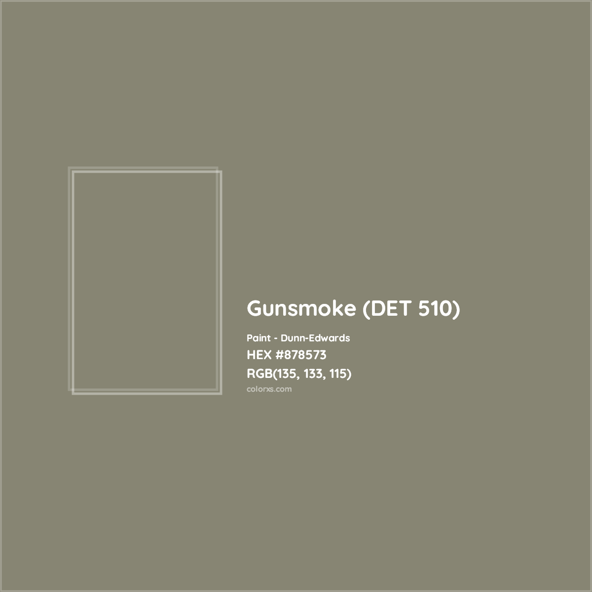 HEX #878573 Gunsmoke (DET 510) Paint Dunn-Edwards - Color Code