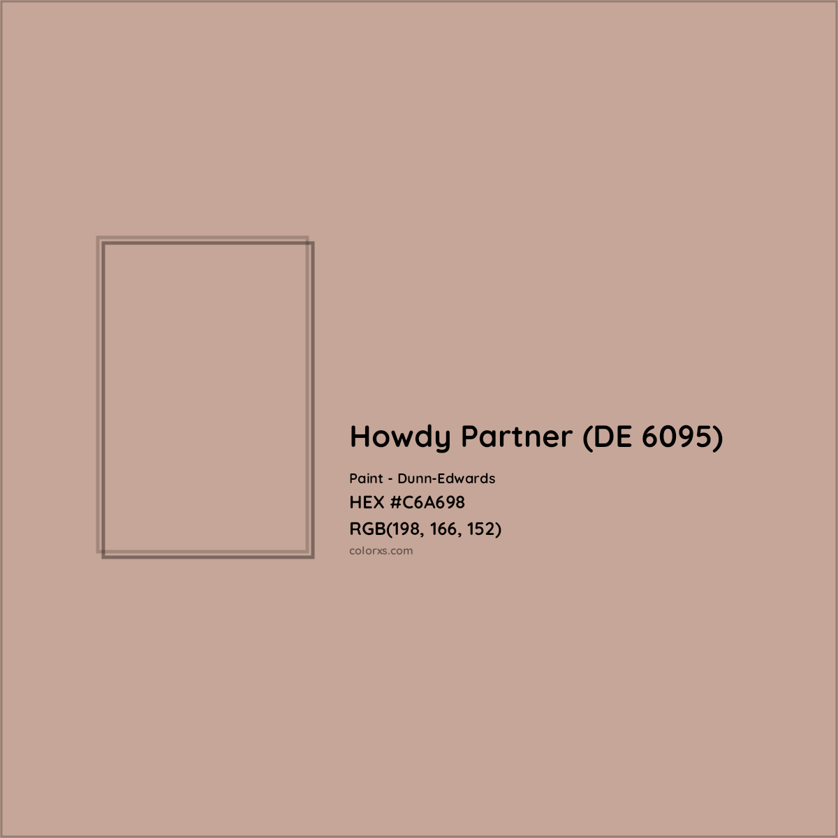 HEX #C6A698 Howdy Partner (DE 6095) Paint Dunn-Edwards - Color Code