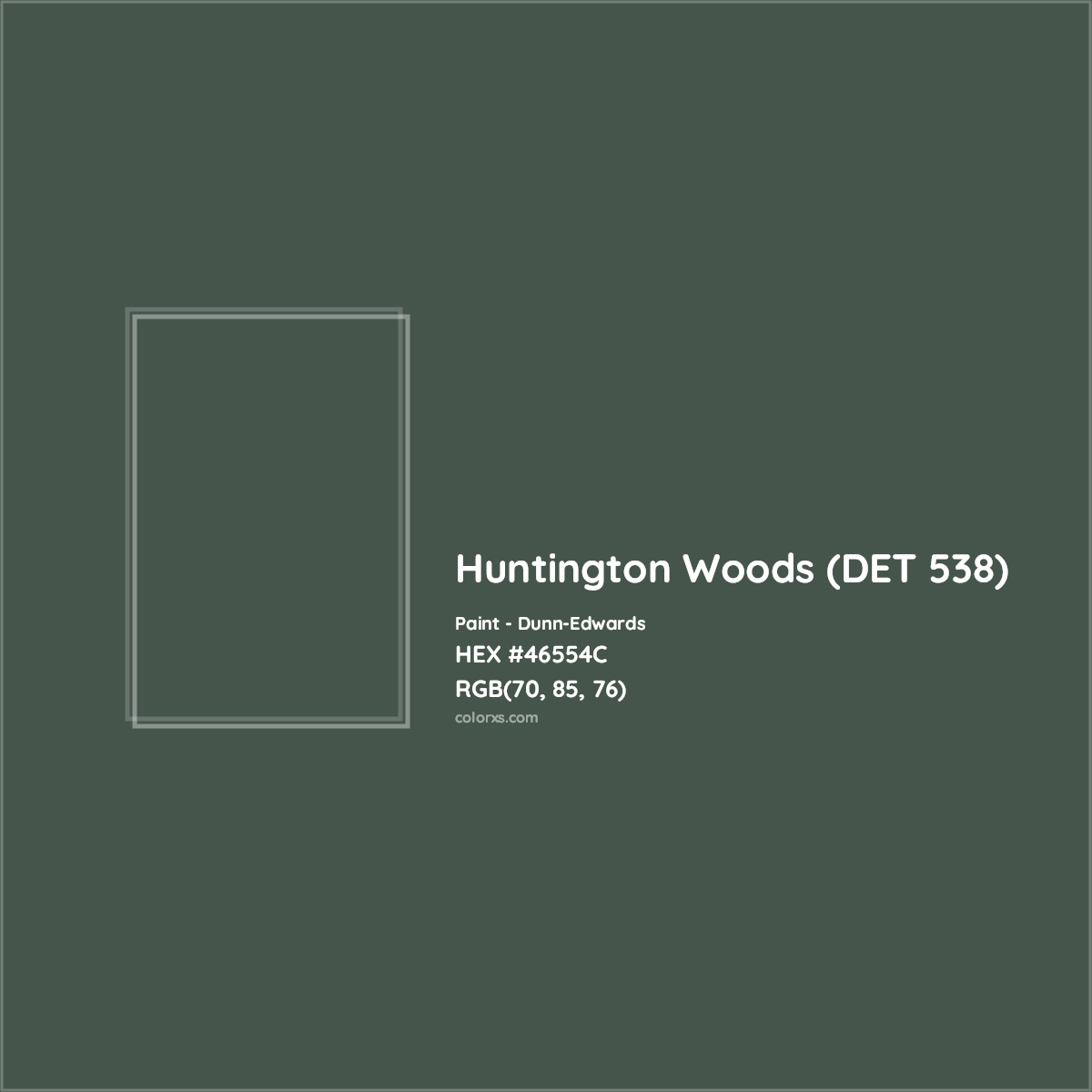 HEX #46554C Huntington Woods (DET 538) Paint Dunn-Edwards - Color Code
