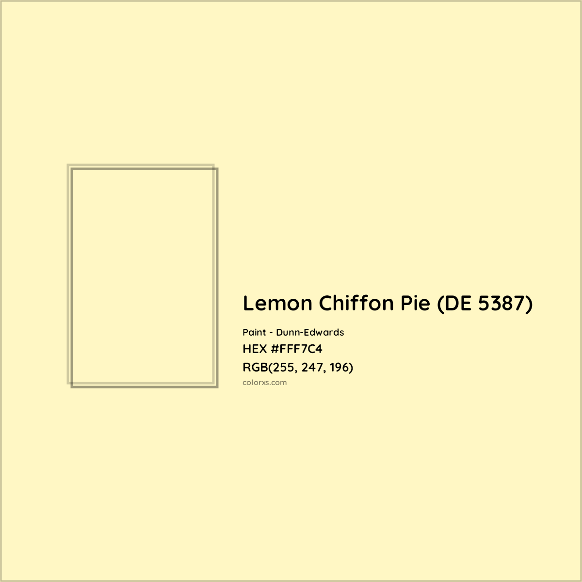 HEX #FFF7C4 Lemon Chiffon Pie (DE 5387) Paint Dunn-Edwards - Color Code