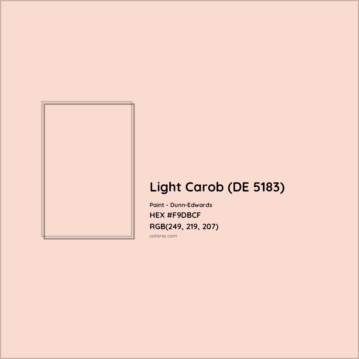 HEX #F9DBCF Light Carob (DE 5183) Paint Dunn-Edwards - Color Code