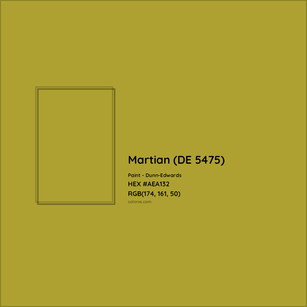 HEX #AEA132 Martian (DE 5475) Paint Dunn-Edwards - Color Code