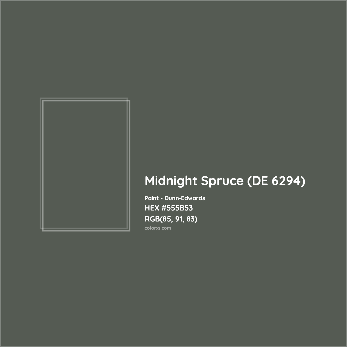 HEX #555B53 Midnight Spruce (DE 6294) Paint Dunn-Edwards - Color Code