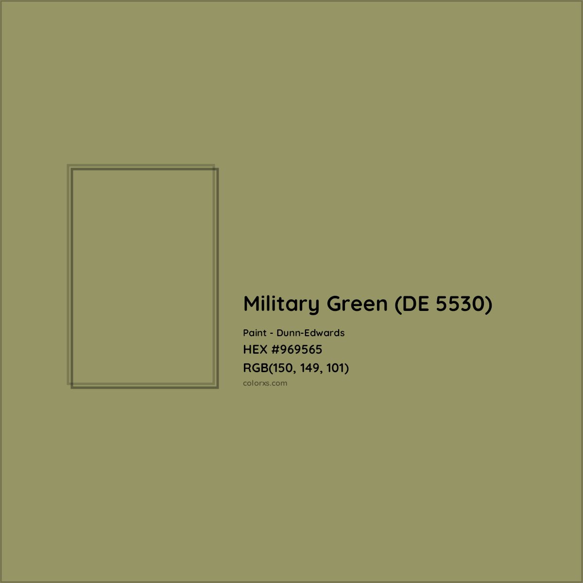 HEX #969565 Military Green (DE 5530) Paint Dunn-Edwards - Color Code