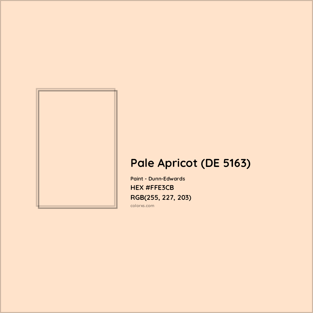 HEX #FFE3CB Pale Apricot (DE 5163) Paint Dunn-Edwards - Color Code