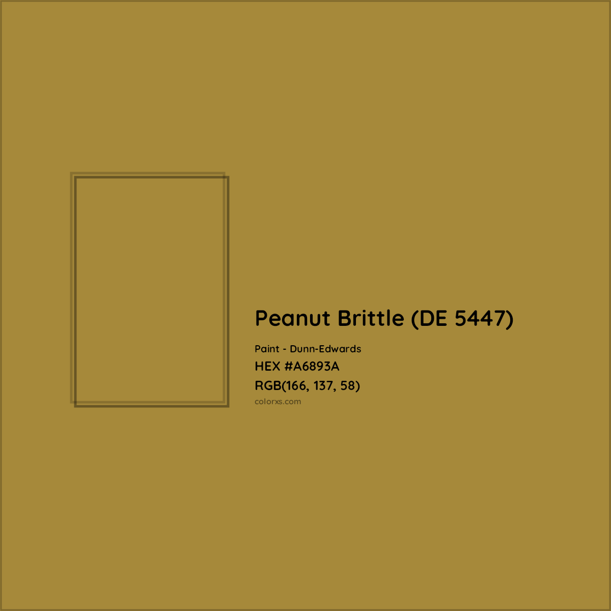 HEX #A6893A Peanut Brittle (DE 5447) Paint Dunn-Edwards - Color Code