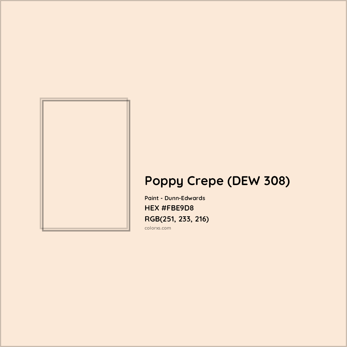 HEX #FBE9D8 Poppy Crepe (DEW 308) Paint Dunn-Edwards - Color Code
