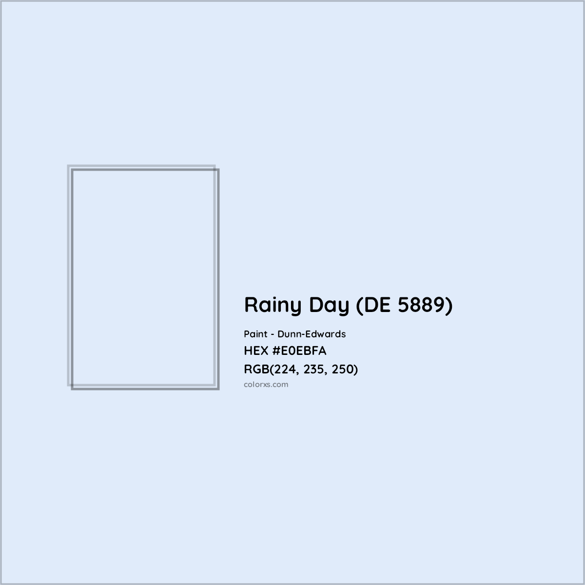 HEX #E0EBFA Rainy Day (DE 5889) Paint Dunn-Edwards - Color Code