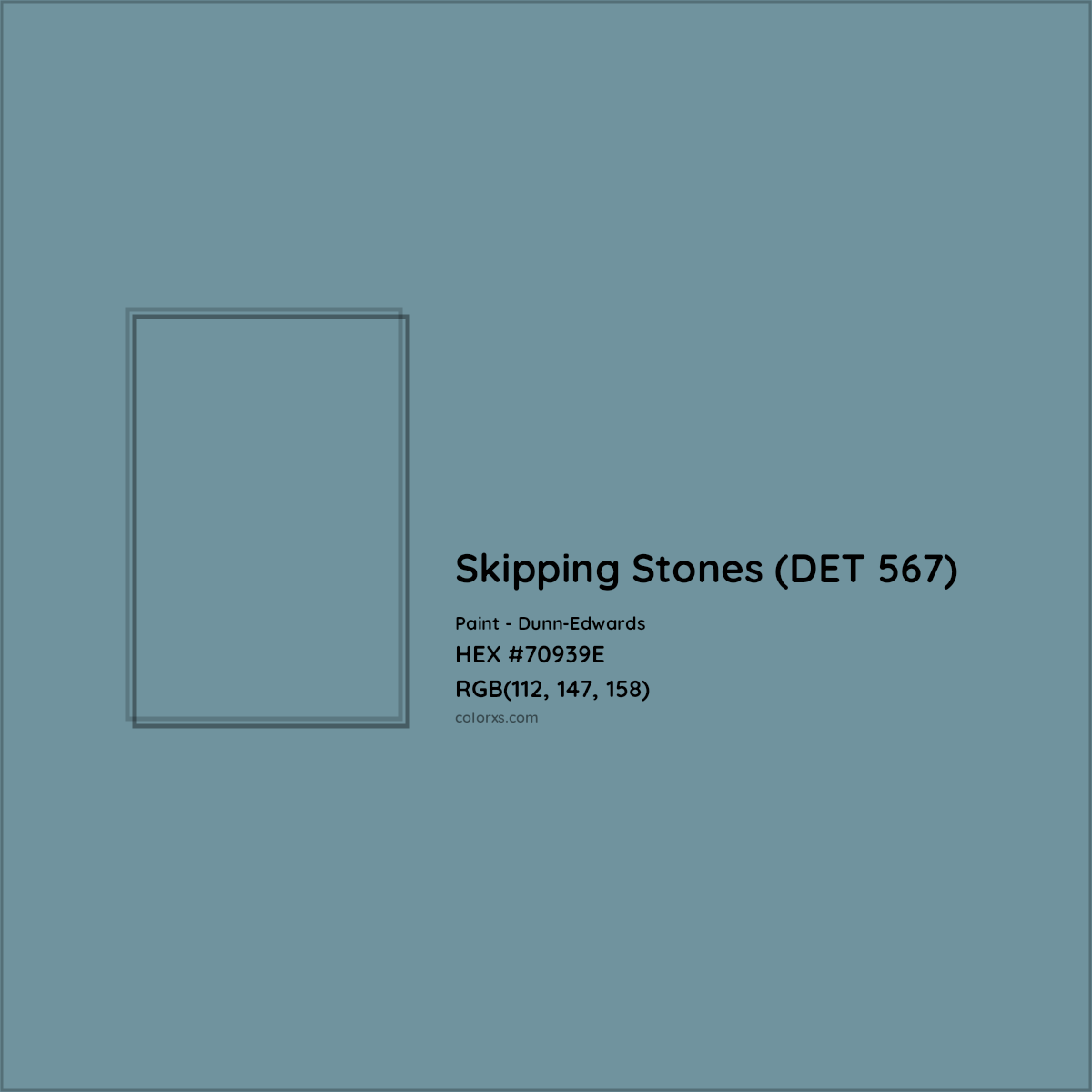 HEX #70939E Skipping Stones (DET 567) Paint Dunn-Edwards - Color Code