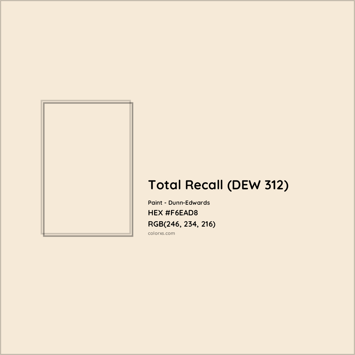 HEX #F6EAD8 Total Recall (DEW 312) Paint Dunn-Edwards - Color Code