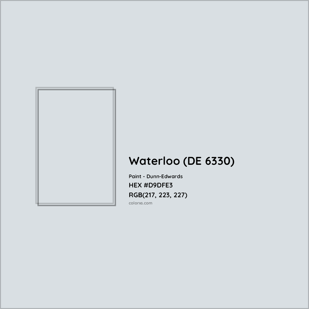 HEX #D9DFE3 Waterloo (DE 6330) Paint Dunn-Edwards - Color Code