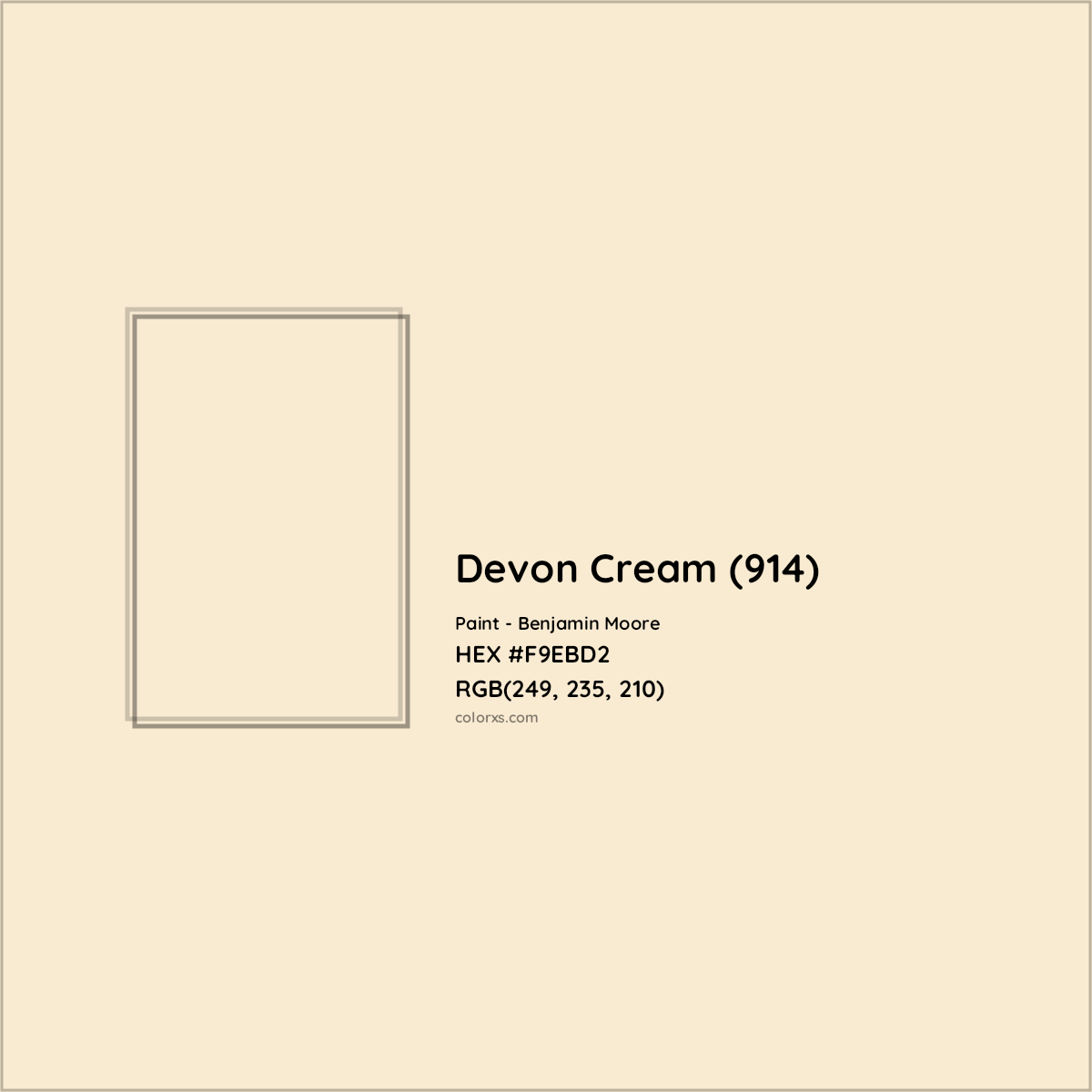 HEX #F9EBD2 Devon Cream (914) Paint Benjamin Moore - Color Code