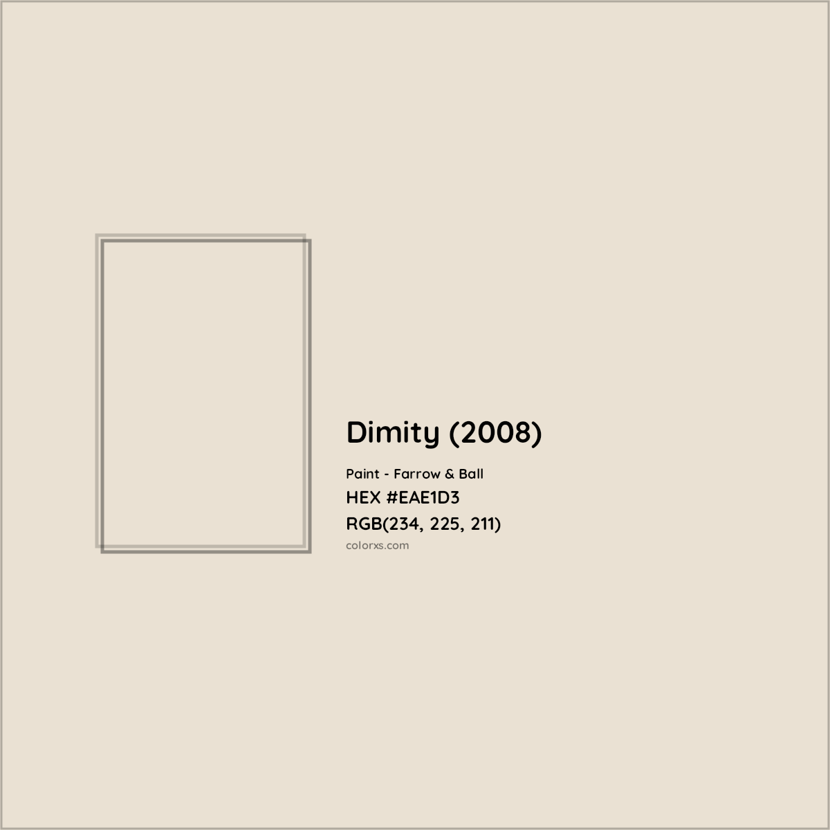 HEX #EAE1D3 Dimity (2008) Paint Farrow & Ball - Color Code