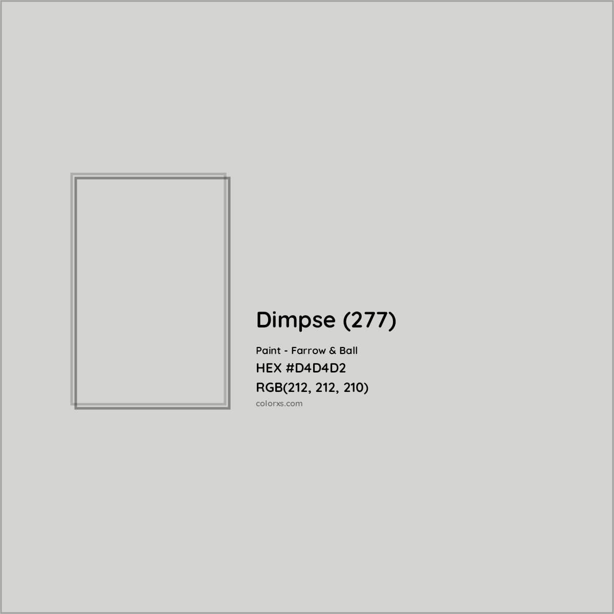 HEX #D4D4D2 Dimpse (277) Paint Farrow & Ball - Color Code