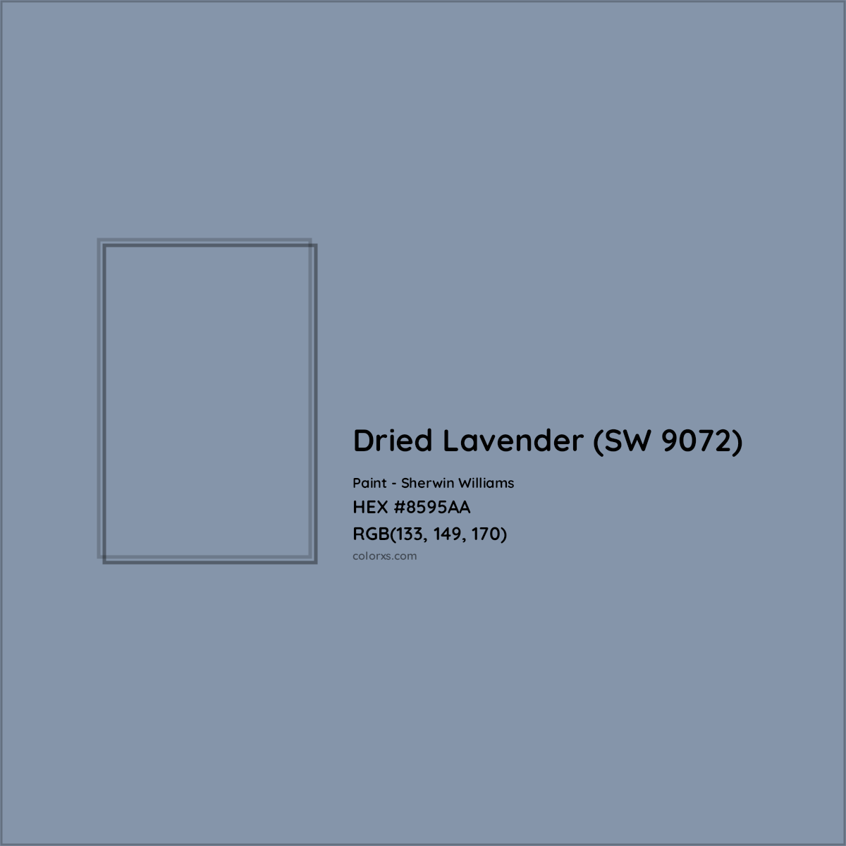 HEX #8595AA Dried Lavender (SW 9072) Paint Sherwin Williams - Color Code