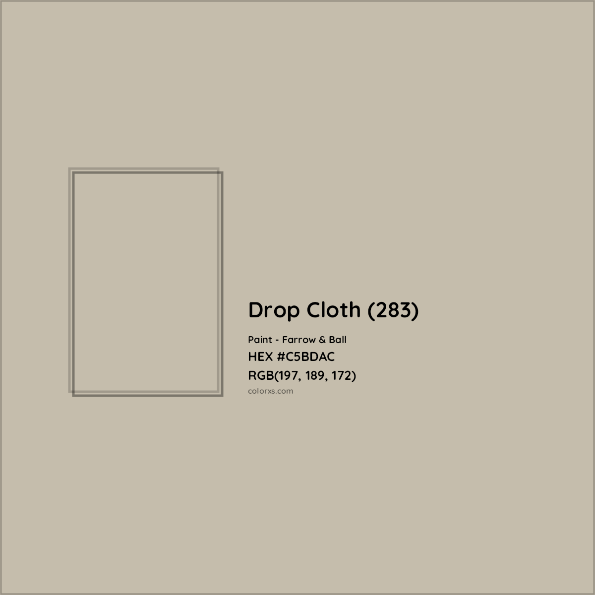 HEX #C5BDAC Drop Cloth (283) Paint Farrow & Ball - Color Code