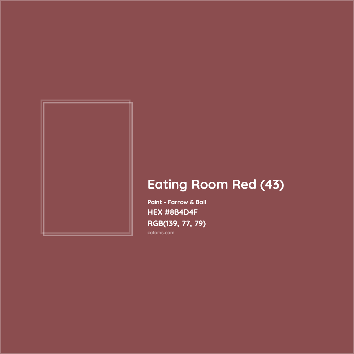 HEX #8B4D4F Eating Room Red (43) Paint Farrow & Ball - Color Code