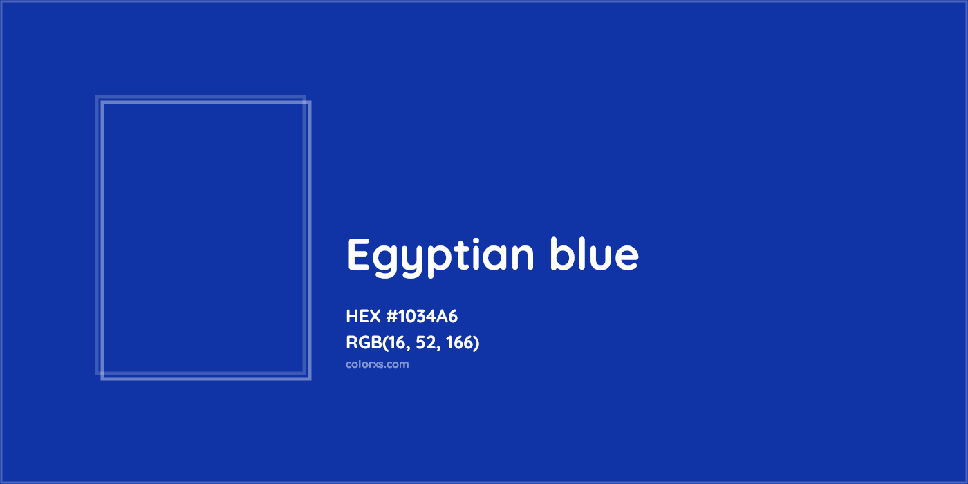 HEX #1034A6 Egyptian blue Color - Color Code