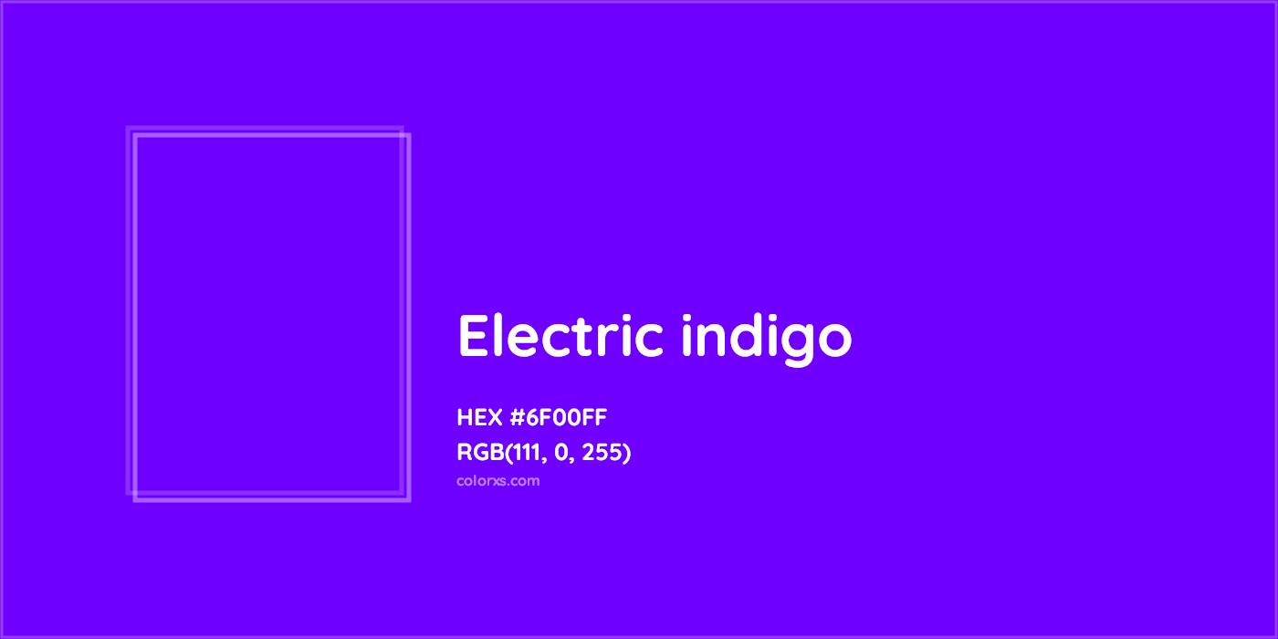 HEX #6F00FF Electric indigo Color - Color Code