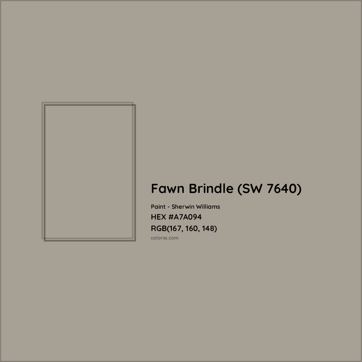 HEX #A7A094 Fawn Brindle (SW 7640) Paint Sherwin Williams - Color Code