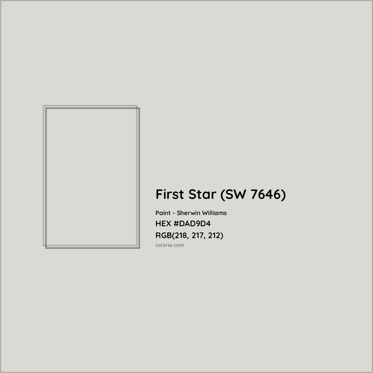 HEX #DAD9D4 First Star (SW 7646) Paint Sherwin Williams - Color Code