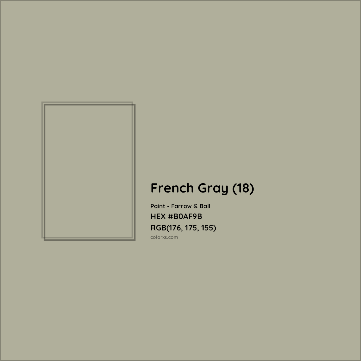 HEX #B0AF9B French Gray (18) Paint Farrow & Ball - Color Code