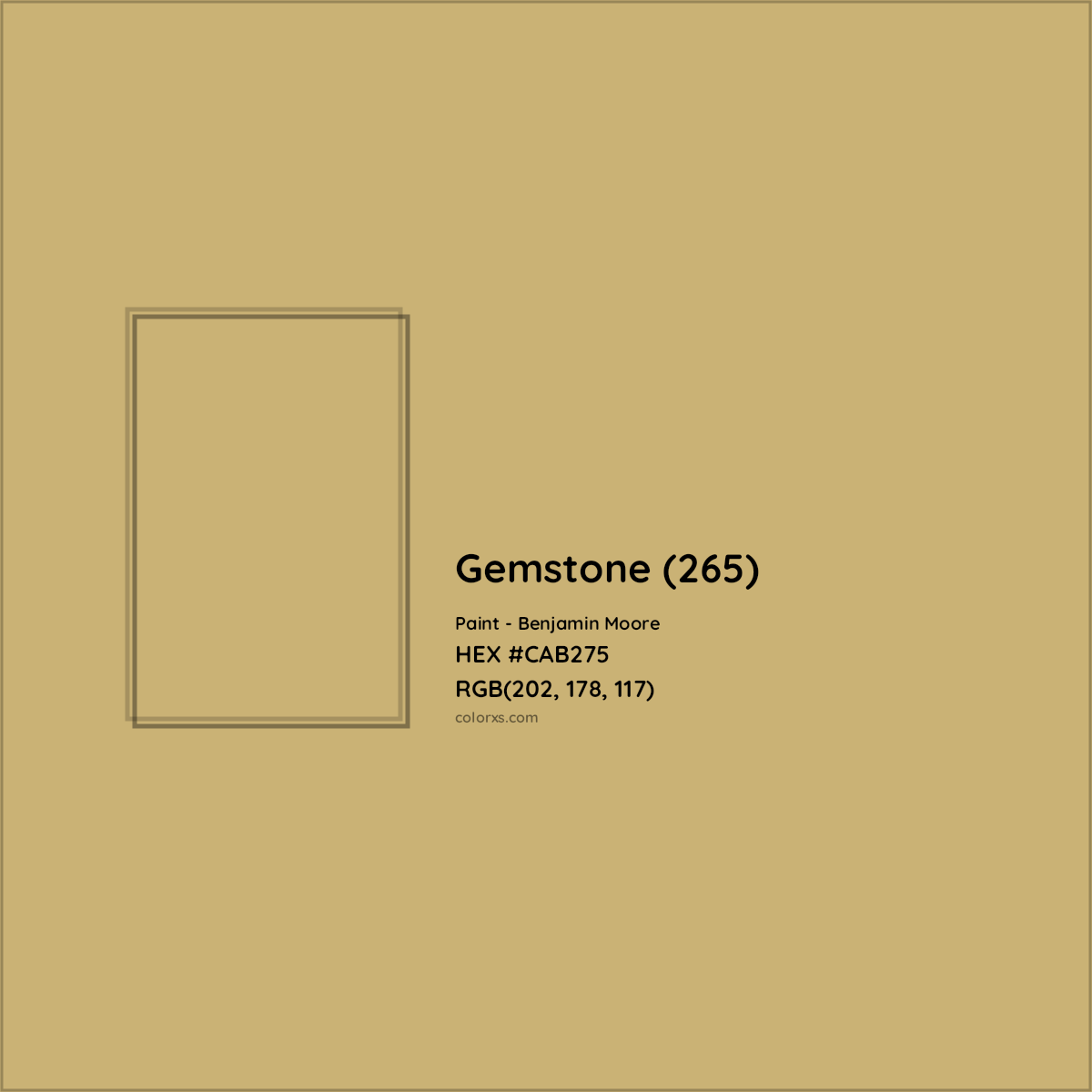 HEX #CAB275 Gemstone (265) Paint Benjamin Moore - Color Code