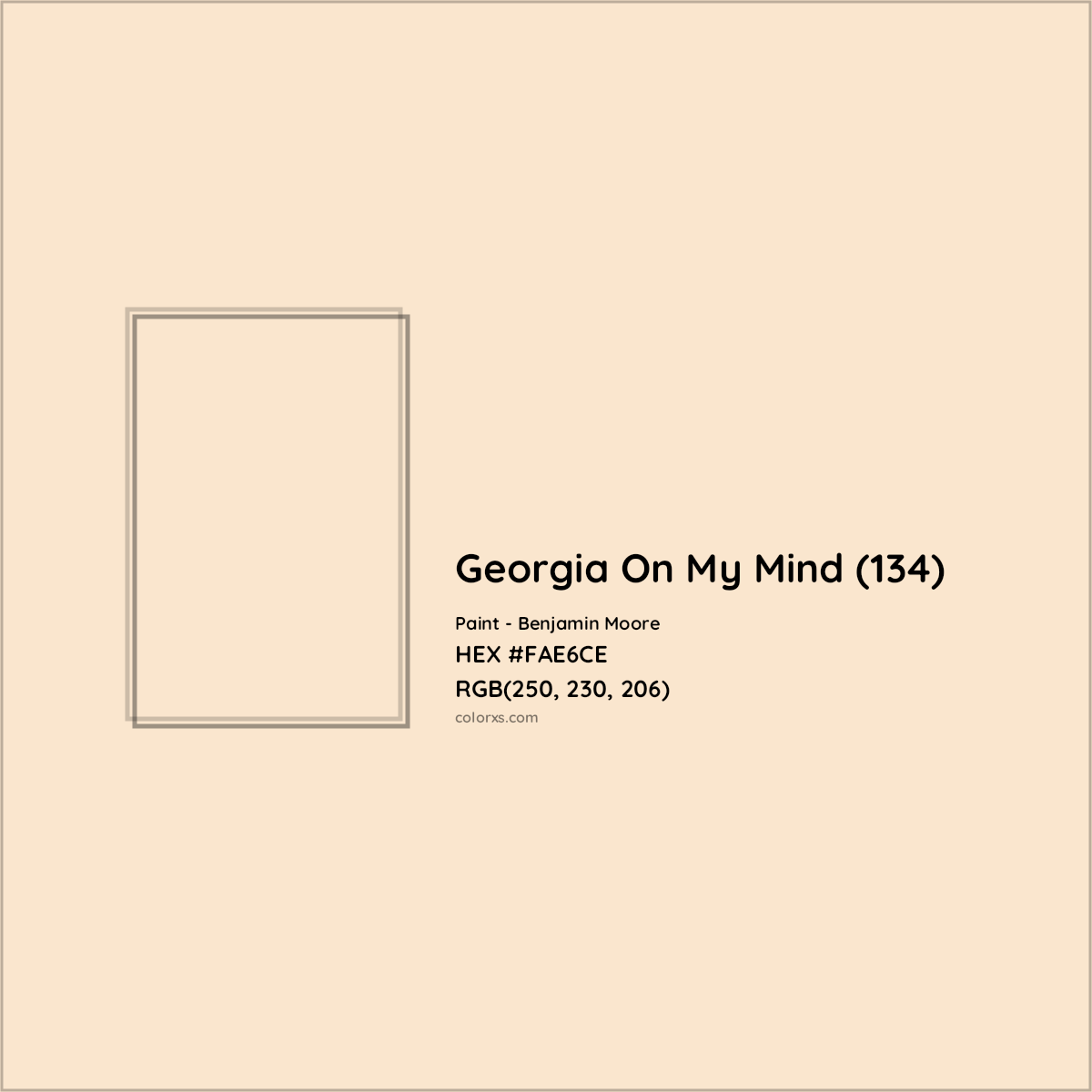 HEX #FAE6CE Georgia On My Mind (134) Paint Benjamin Moore - Color Code