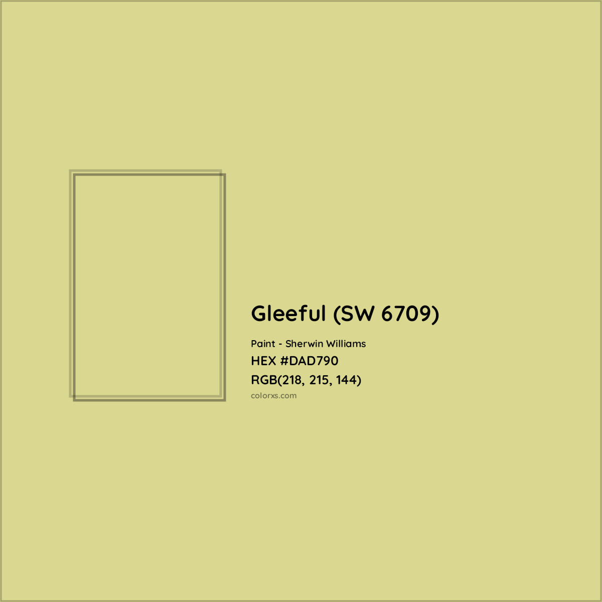 HEX #DAD790 Gleeful (SW 6709) Paint Sherwin Williams - Color Code