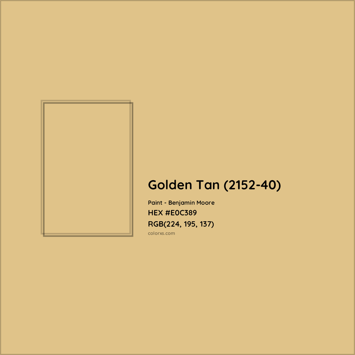 HEX #E0C389 Golden Tan (2152-40) Paint Benjamin Moore - Color Code