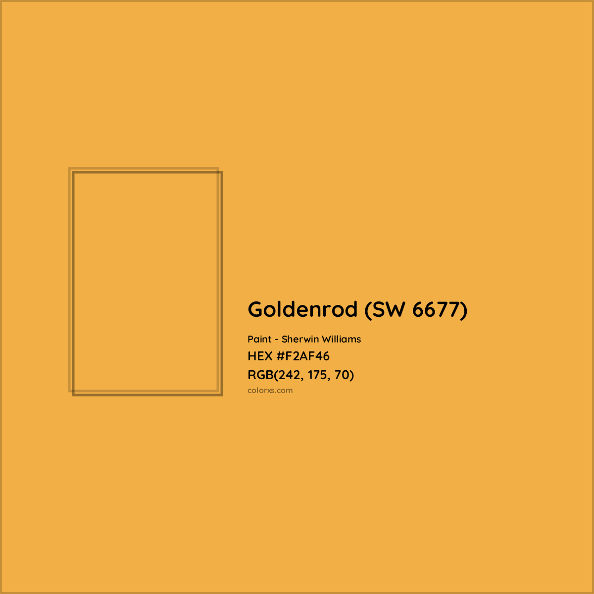 HEX #F2AF46 Goldenrod (SW 6677) Paint Sherwin Williams - Color Code