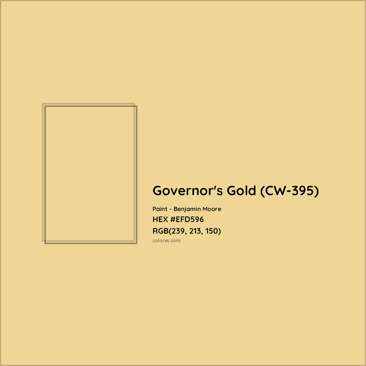 HEX #EFD596 Governor's Gold (CW-395) Paint Benjamin Moore - Color Code