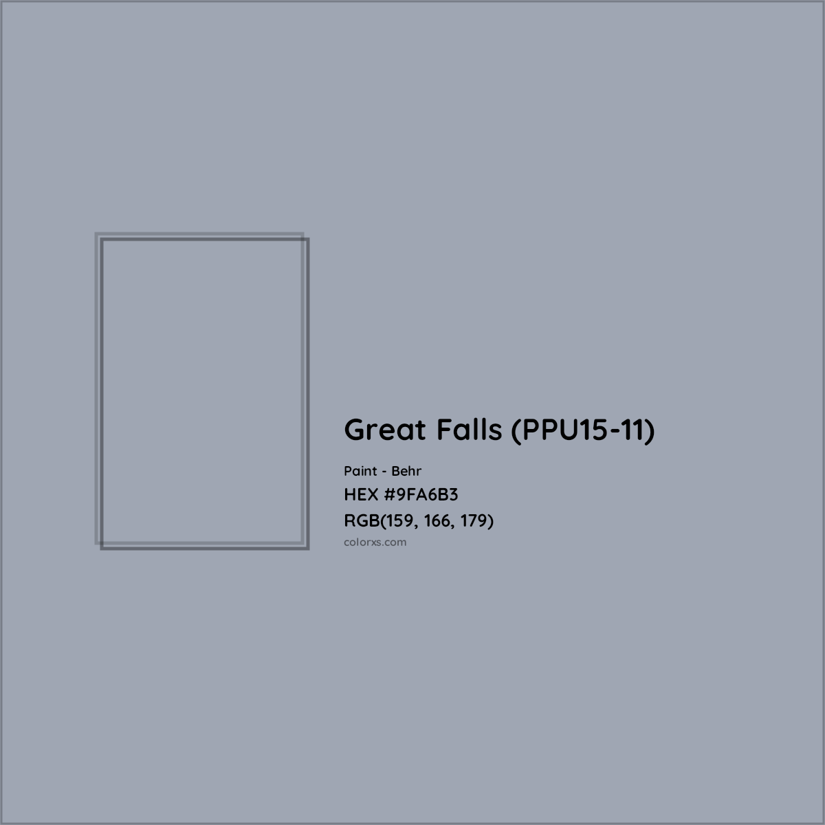 HEX #9FA6B3 Great Falls (PPU15-11) Paint Behr - Color Code
