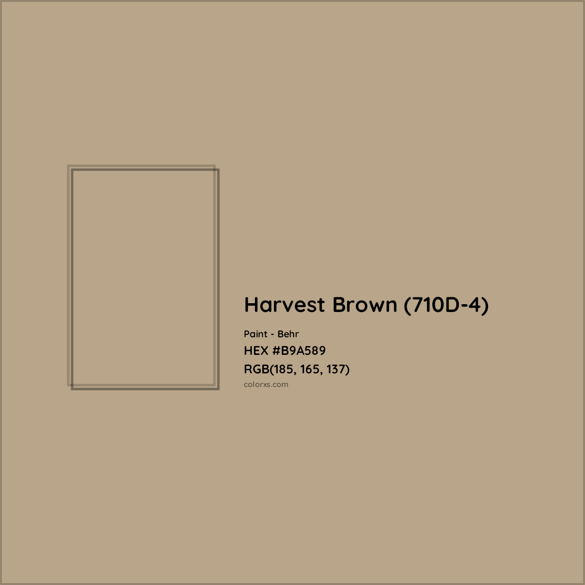 HEX #B9A589 Harvest Brown (710D-4) Paint Behr - Color Code
