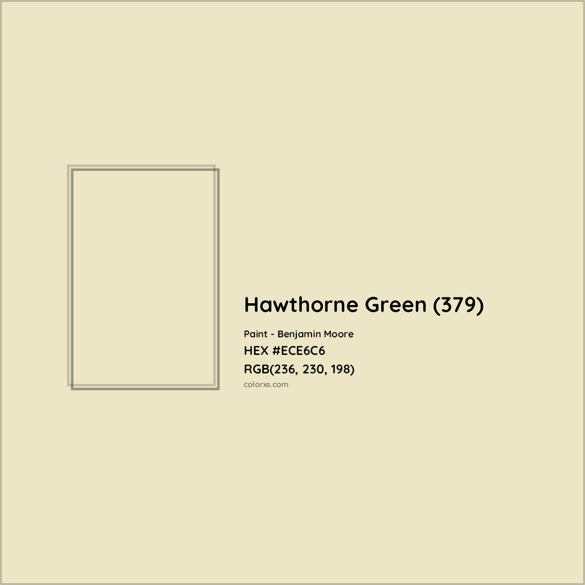 HEX #ECE6C6 Hawthorne Green (379) Paint Benjamin Moore - Color Code