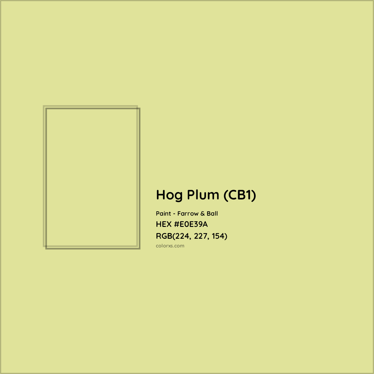 HEX #E0E39A Hog Plum (CB1) Paint Farrow & Ball - Color Code