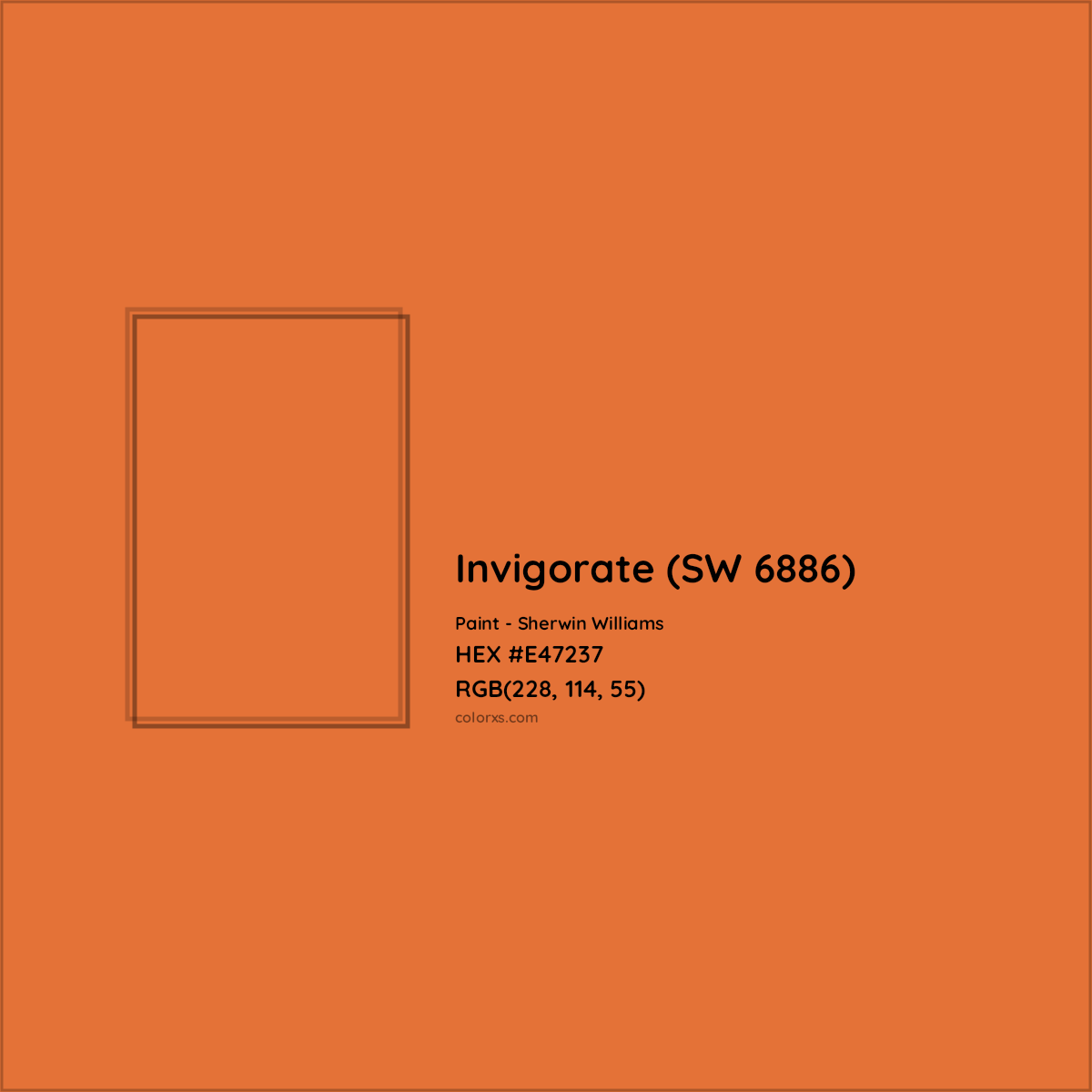 HEX #E47237 Invigorate (SW 6886) Paint Sherwin Williams - Color Code