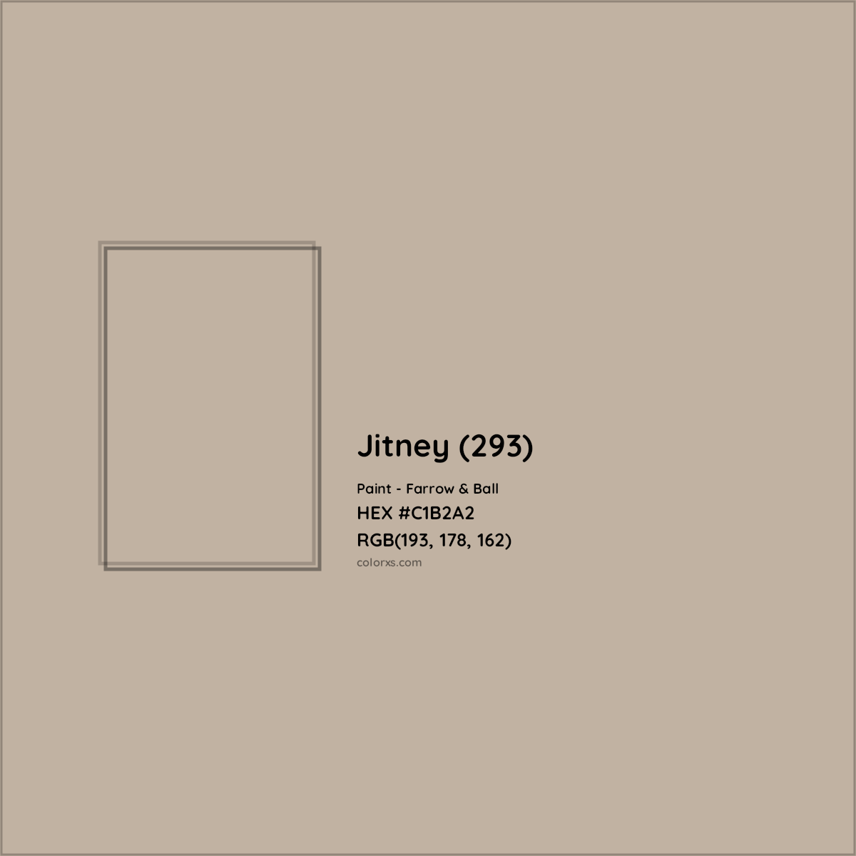 HEX #C1B2A2 Jitney (293) Paint Farrow & Ball - Color Code