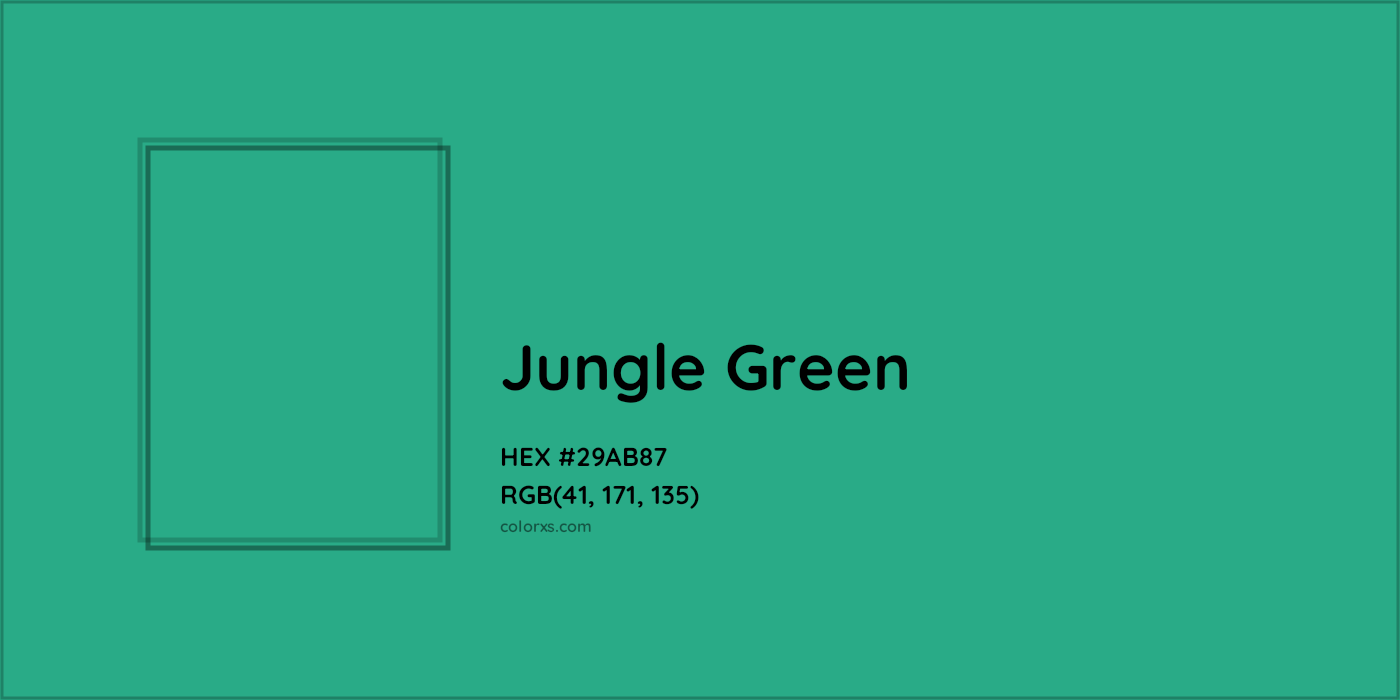 About Jungle Green - Color codes, similar colors and paints 