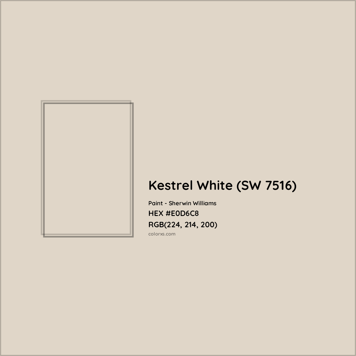 HEX #E0D6C8 Kestrel White (SW 7516) Paint Sherwin Williams - Color Code