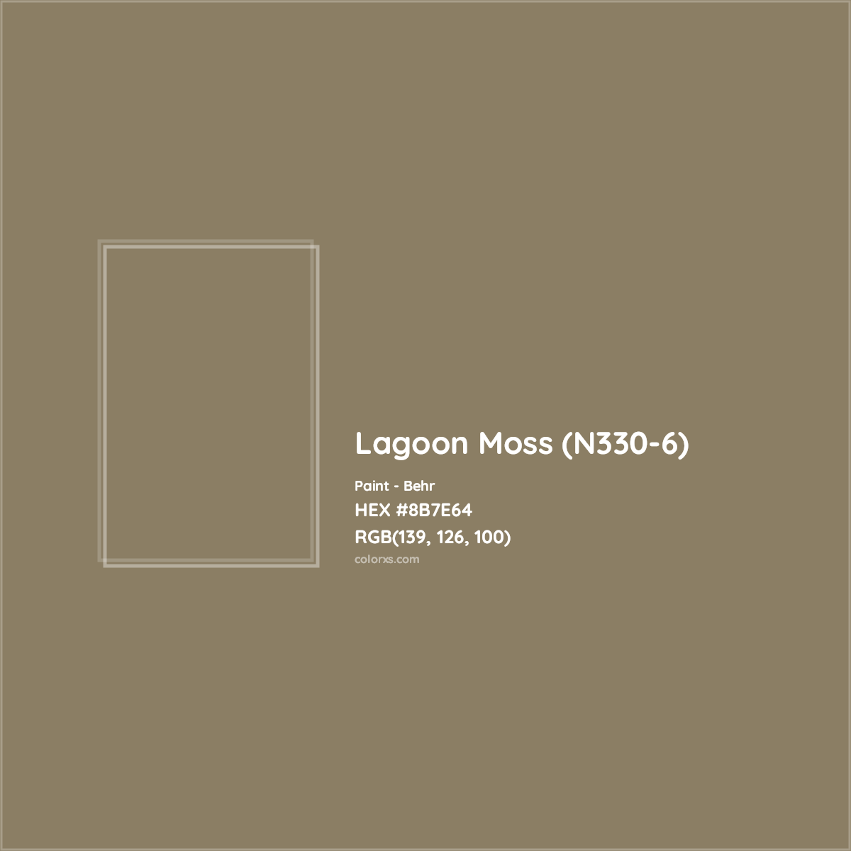 HEX #8B7E64 Lagoon Moss (N330-6) Paint Behr - Color Code