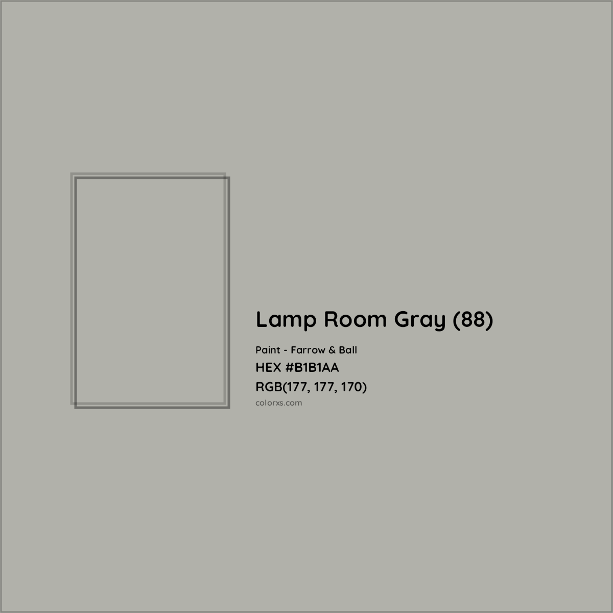 HEX #B1B1AA Lamp Room Gray (88) Paint Farrow & Ball - Color Code