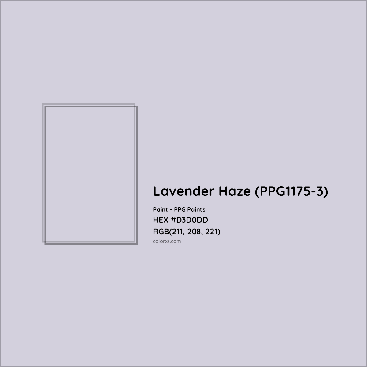 HEX #D3D0DD Lavender Haze (PPG1175-3) Paint PPG Paints - Color Code