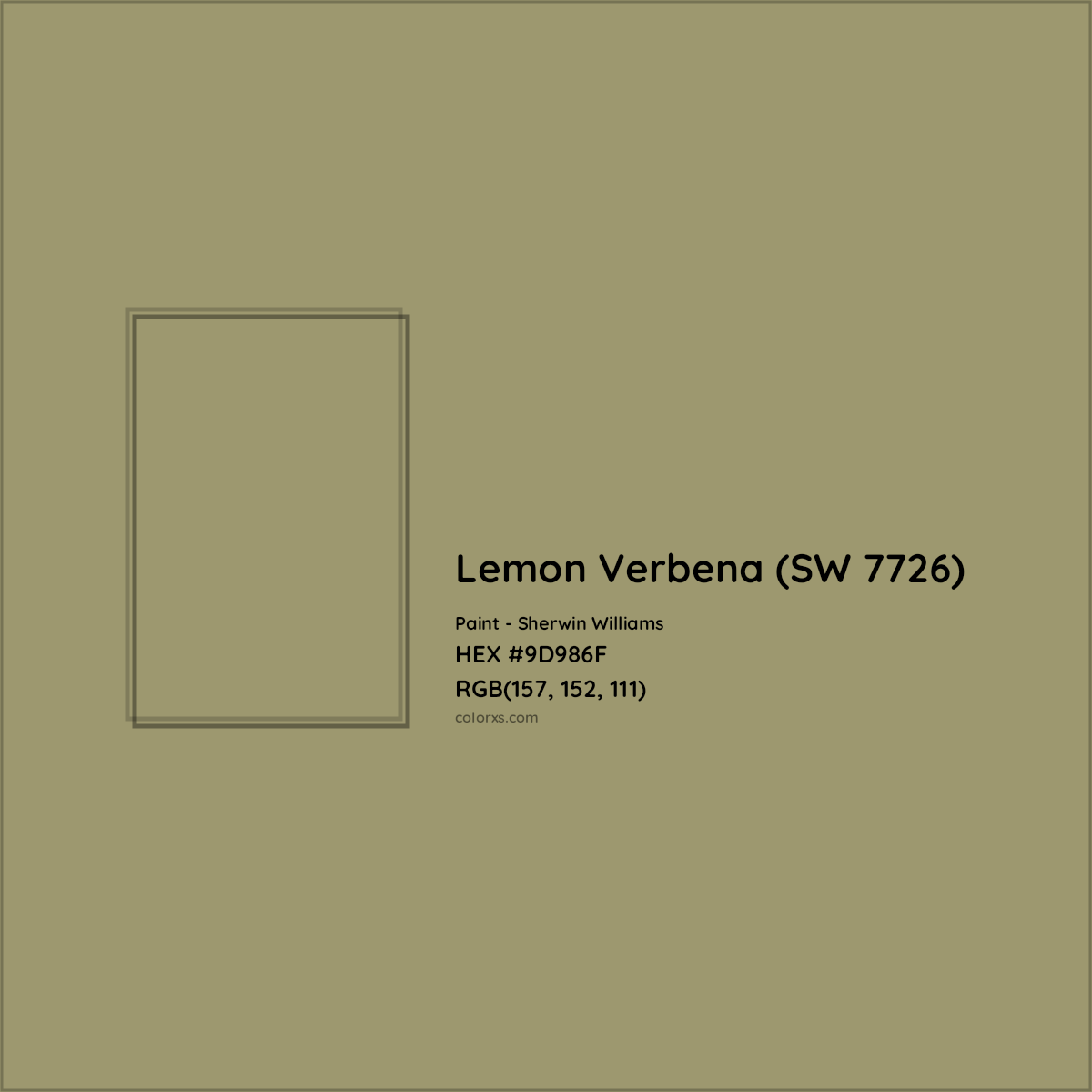 HEX #9D986F Lemon Verbena (SW 7726) Paint Sherwin Williams - Color Code