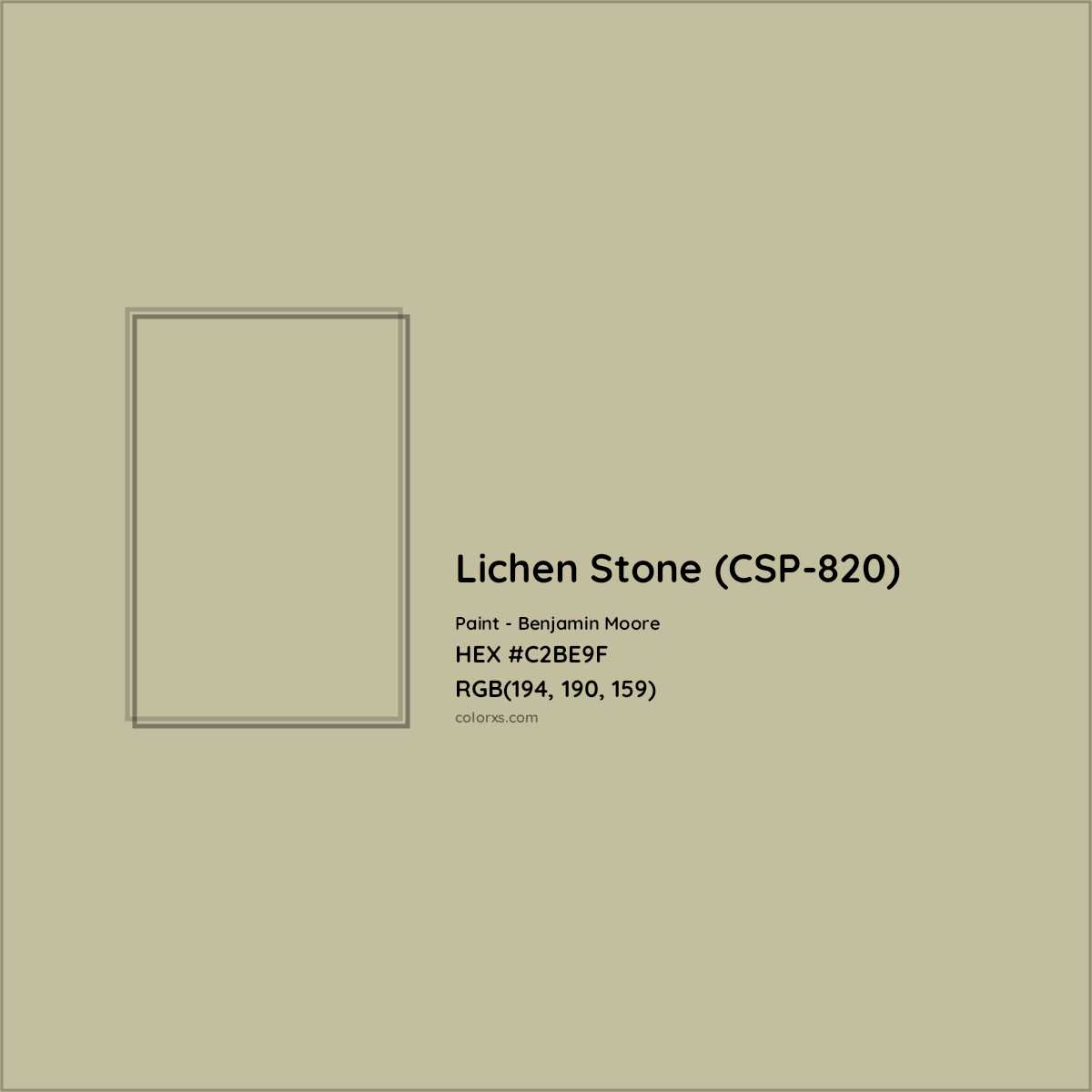HEX #C2BE9F Lichen Stone (CSP-820) Paint Benjamin Moore - Color Code