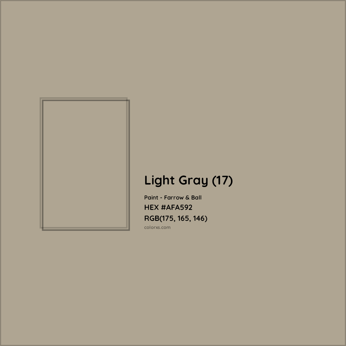 HEX #AFA592 Light Gray (17) Paint Farrow & Ball - Color Code