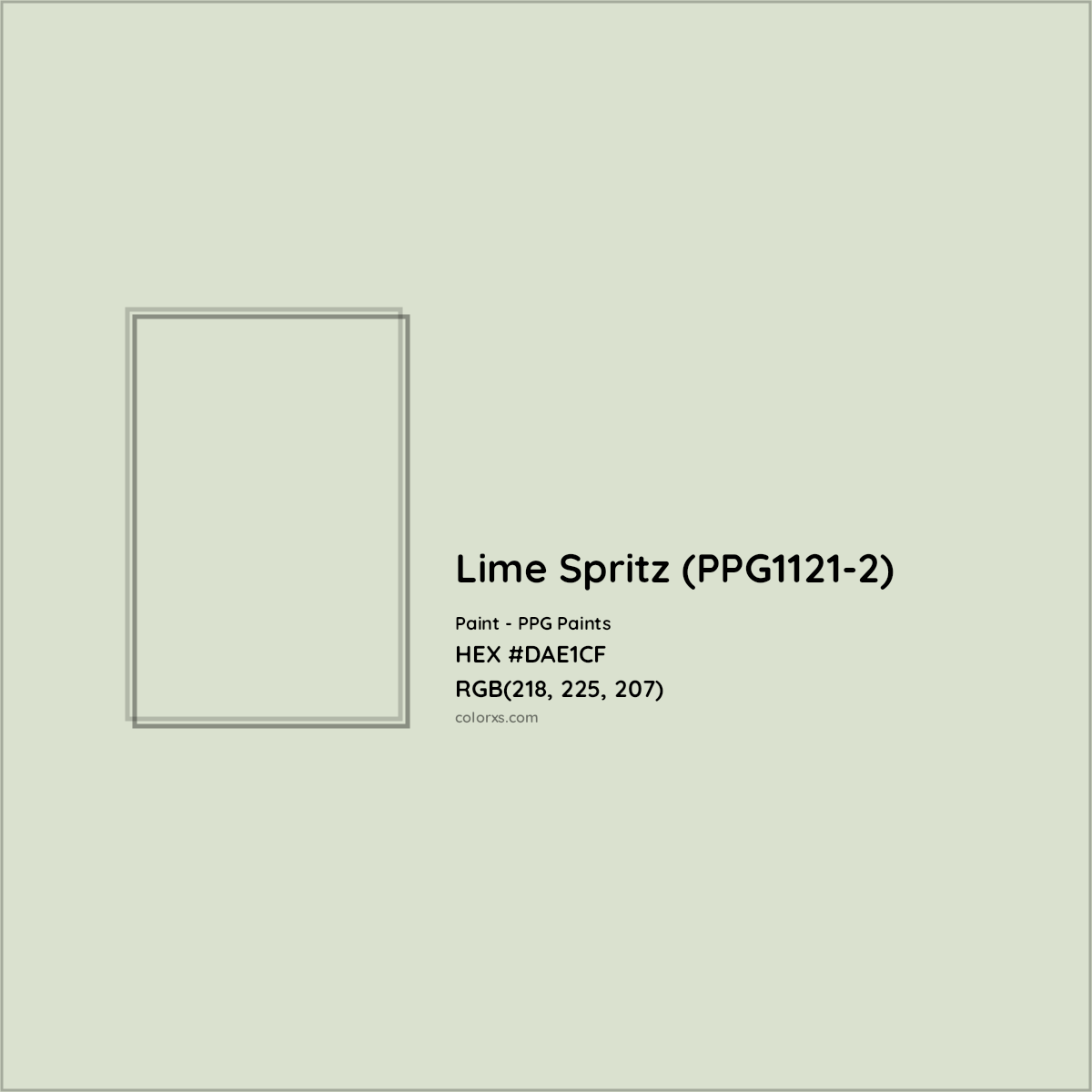 HEX #DAE1CF Lime Spritz (PPG1121-2) Paint PPG Paints - Color Code