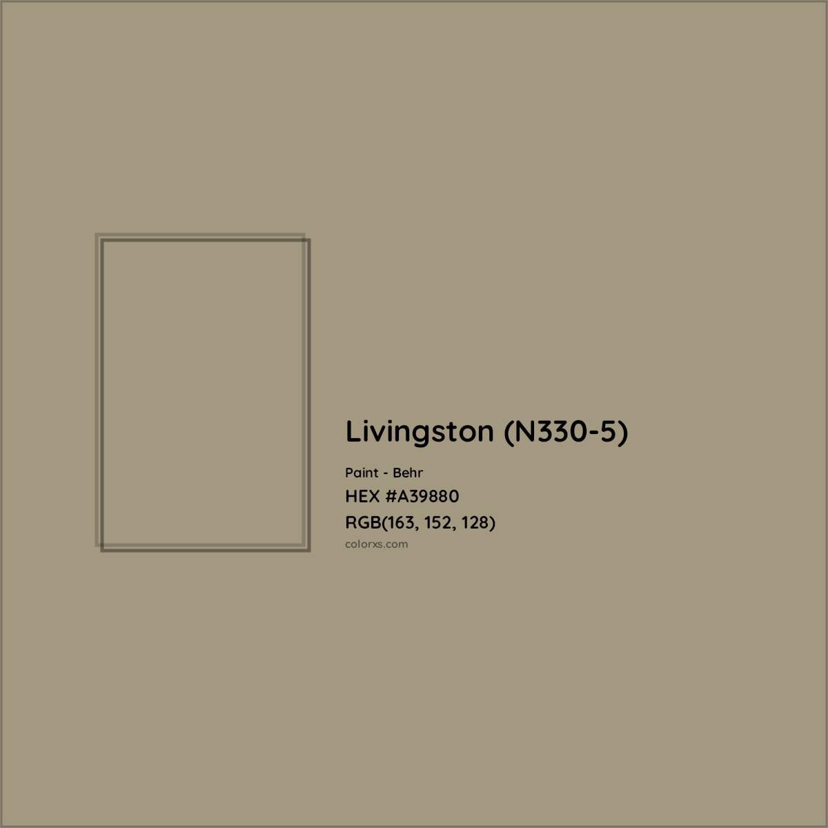 HEX #A39880 Livingston (N330-5) Paint Behr - Color Code