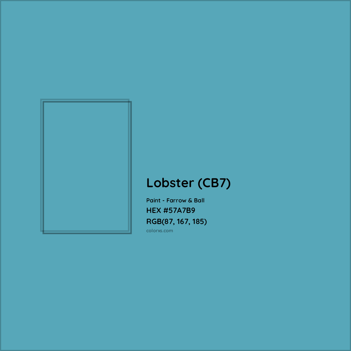 HEX #57A7B9 Lobster (CB7) Paint Farrow & Ball - Color Code