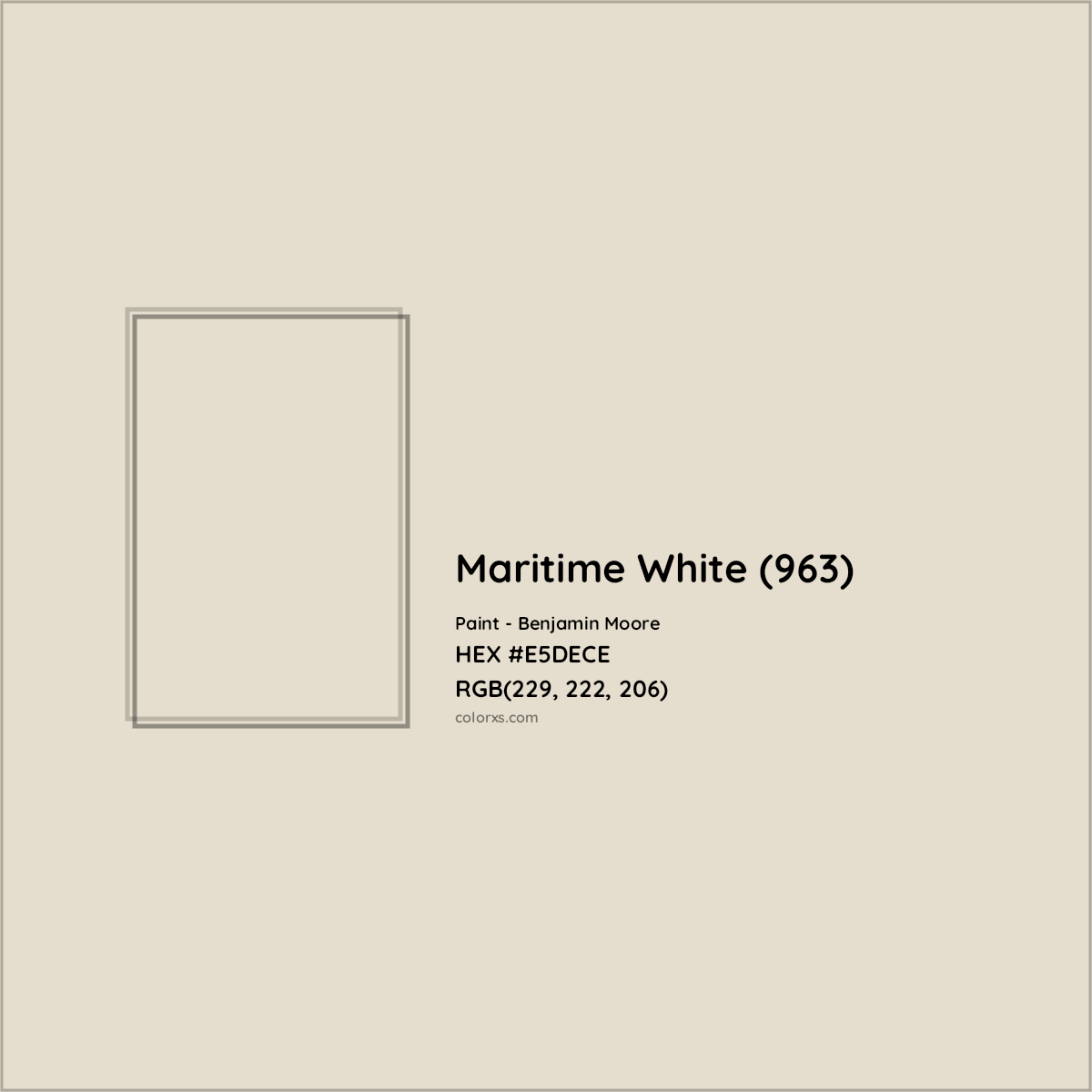 HEX #E5DECE Maritime White (963) Paint Benjamin Moore - Color Code